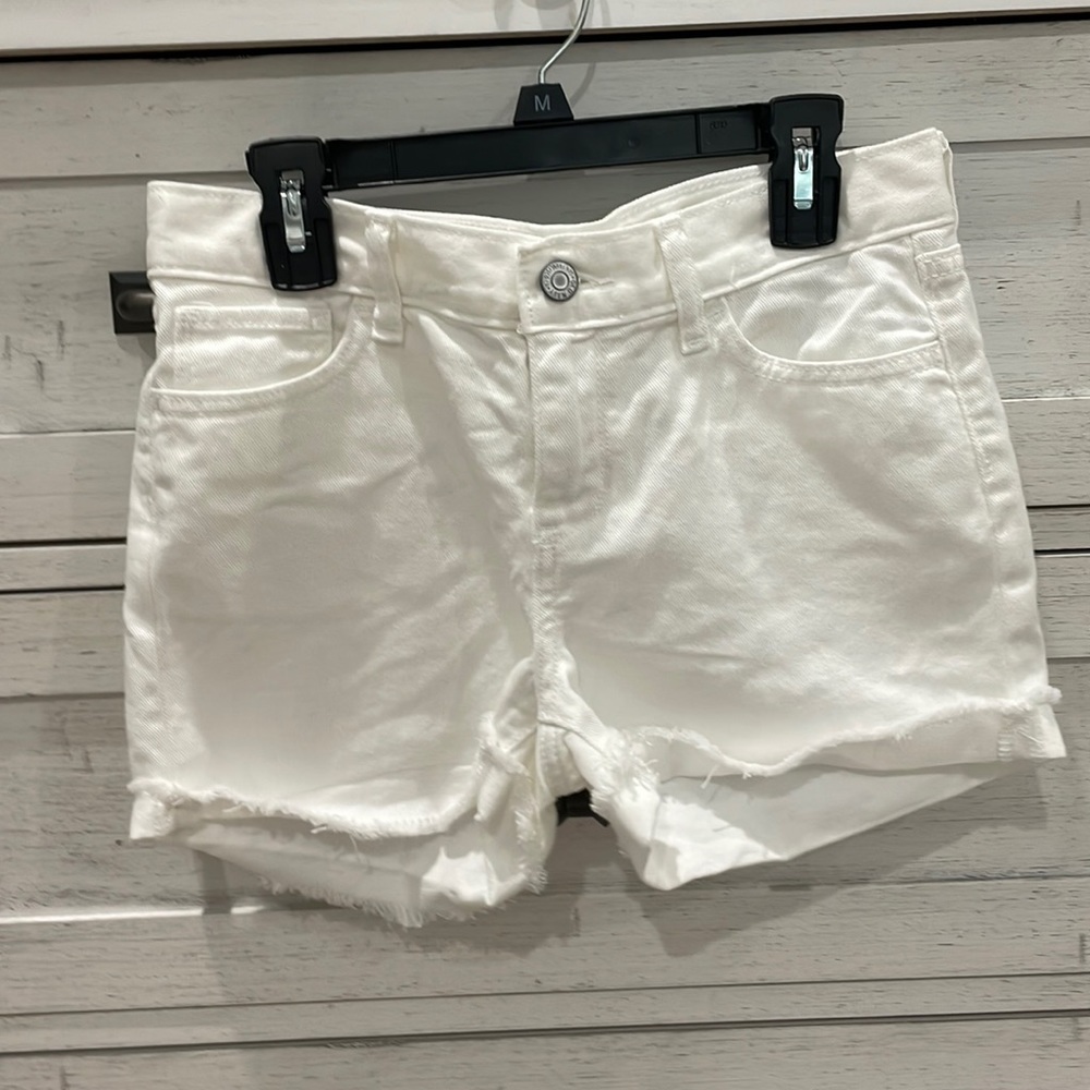 White jean shorts
